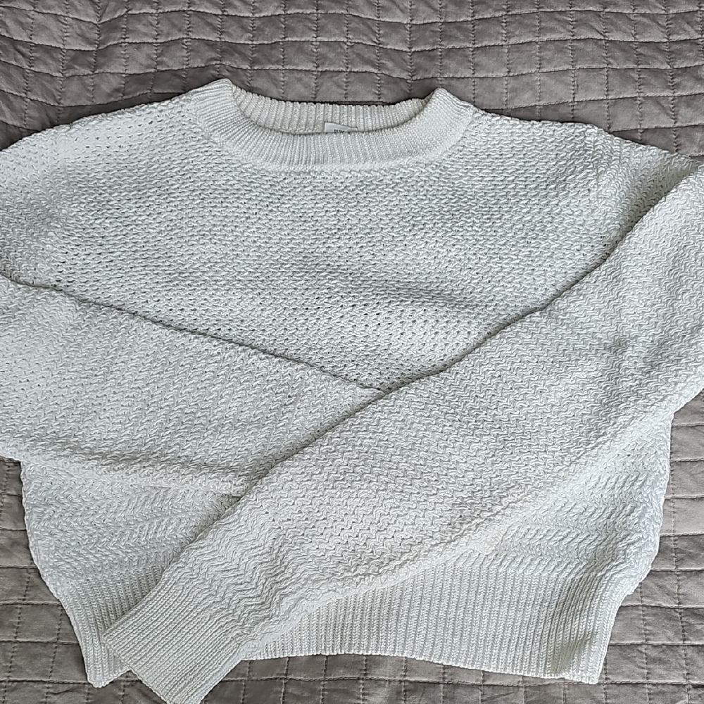 Club Monaco Cream Textured Sweater